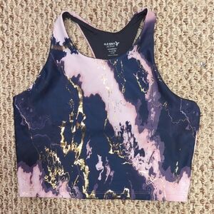 Old Navy Women's Marble Print Top - Pink and Gold